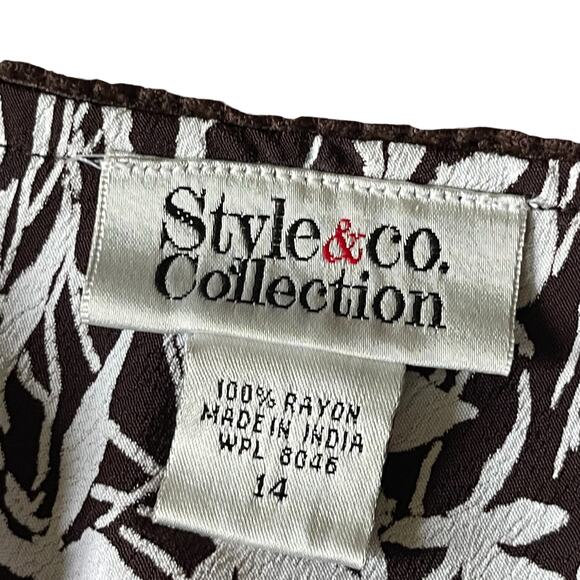 Style & Co Floral Asymmetrical Maxi Skirt Y2K Skirt Brown NWT Women’s size 14 - Picture 5 of 7